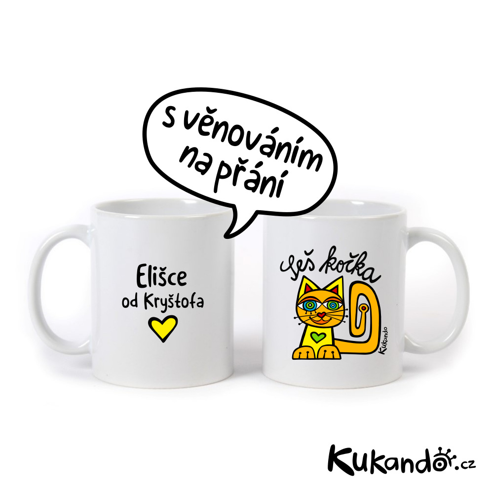 Dárkový hrnek SEŠ KOČKA s věnováním